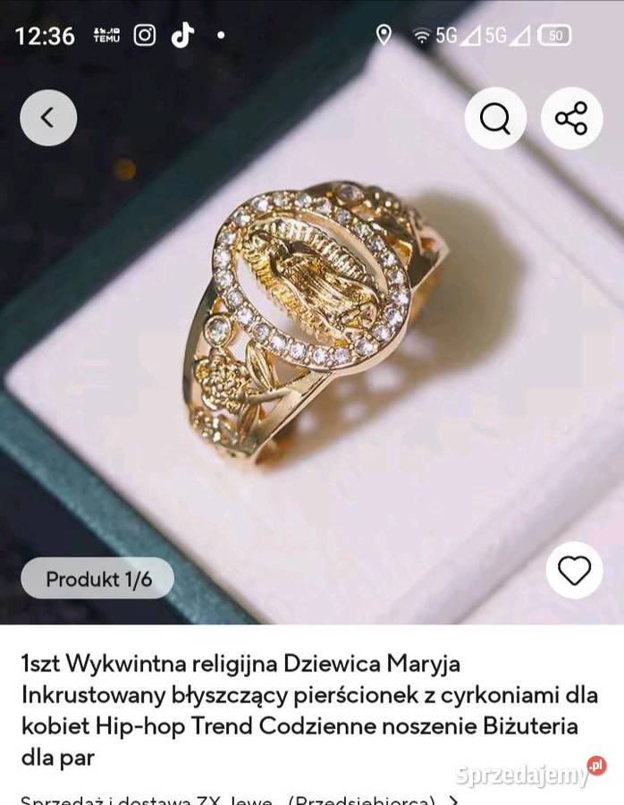 Pierścionek Dziewica Maryja Pierścionki Warszawa