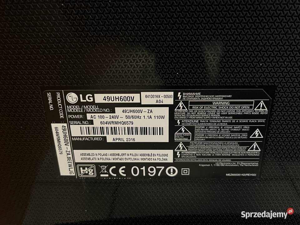 Telewizor LED LG 49UH600V 49 4K UHD czarny SMART