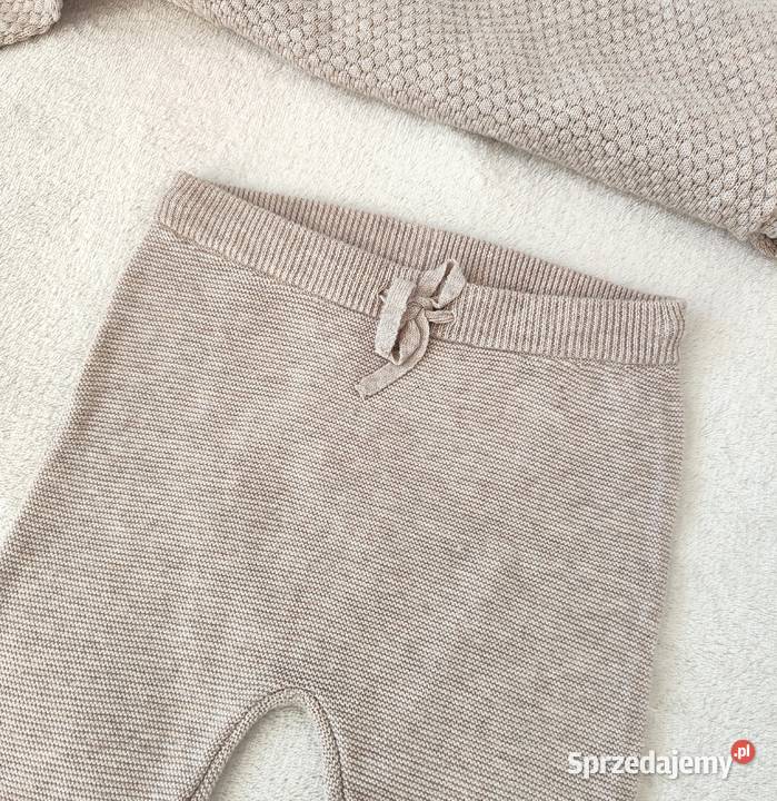 Beżowy komplet HM 68 bawełna lyocell sweterkowy Rozmiar 68 Komplety i zestawy Szczecin
