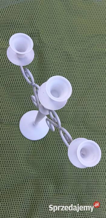 Świecznik 3 ramienny biały 45 Małkinia Górna