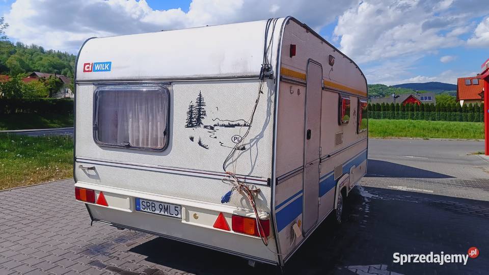 Przyczepa kempingowa campingowa kemping OKAZJA Kempingowe śląskie Międzybrodzie Bialskie