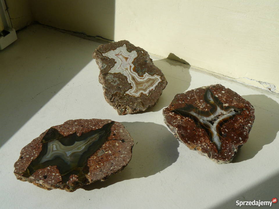 AGATY Nowy Kościół kolekcja 12 okazów Polska Wieś