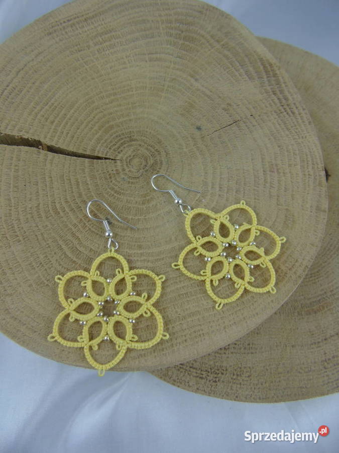 Kolczyki frywolitkowe różne wzory i kolory Wiśniowa