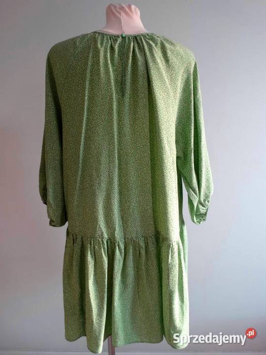 Sukienka HM Trapezowa Limonkowy Kolor Drobne Łomża sprzedam