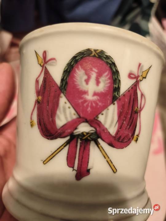 Porcelanowy kubek patriotyczny Antyki, Sztuka, Kolekcje Tłuszcz