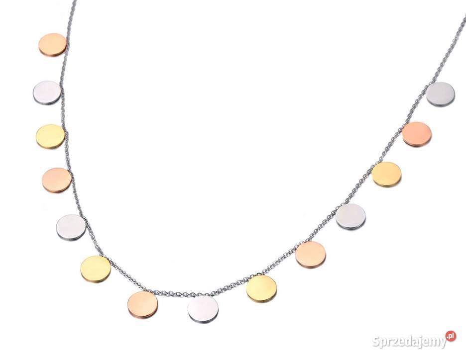 Nowy łańcuszek naszyjnik stal szlachetna srebrny Szczecin