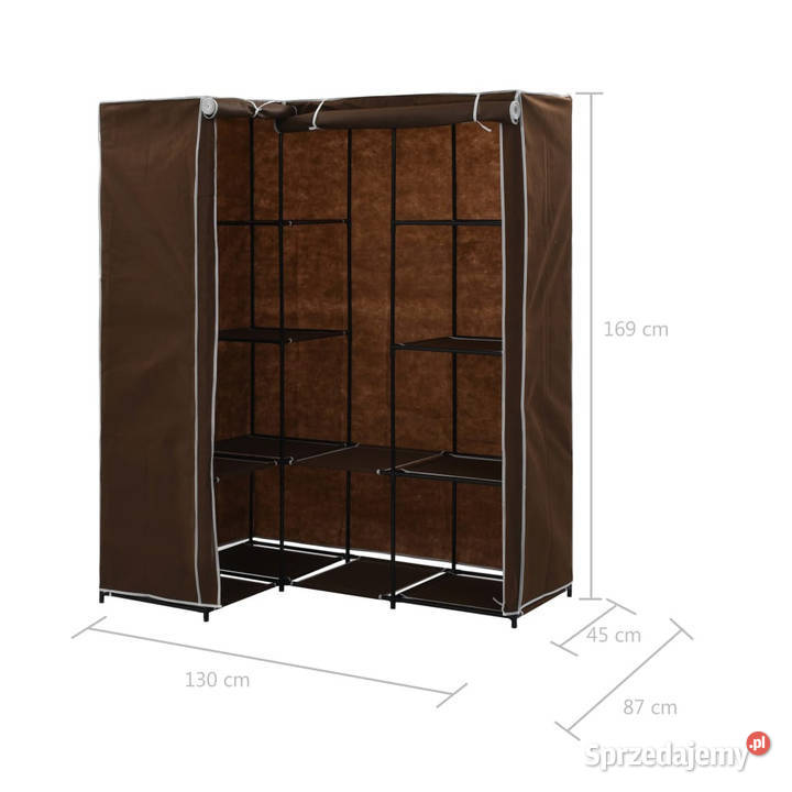 Szafa narożna brązowa 130x87x169 WM282450 Warszawa