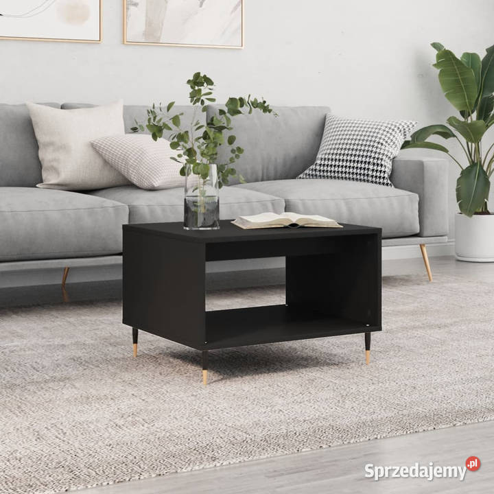 Stolik kawowy czarny 60x50x40 materiał Warszawa