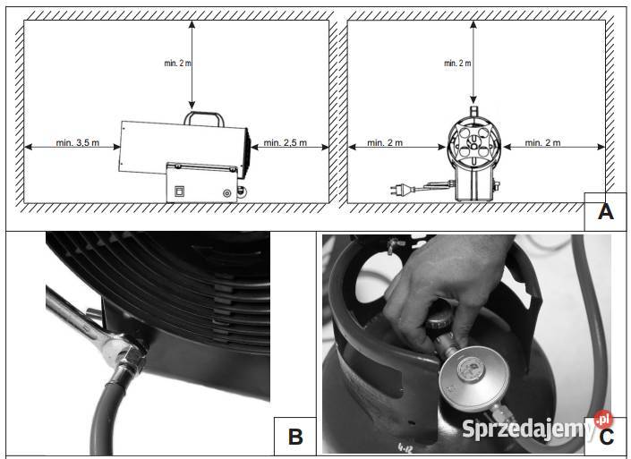 DEDRA DED9945 NAGRZEWNICA GAZOWA PIEC DMUCHAWA