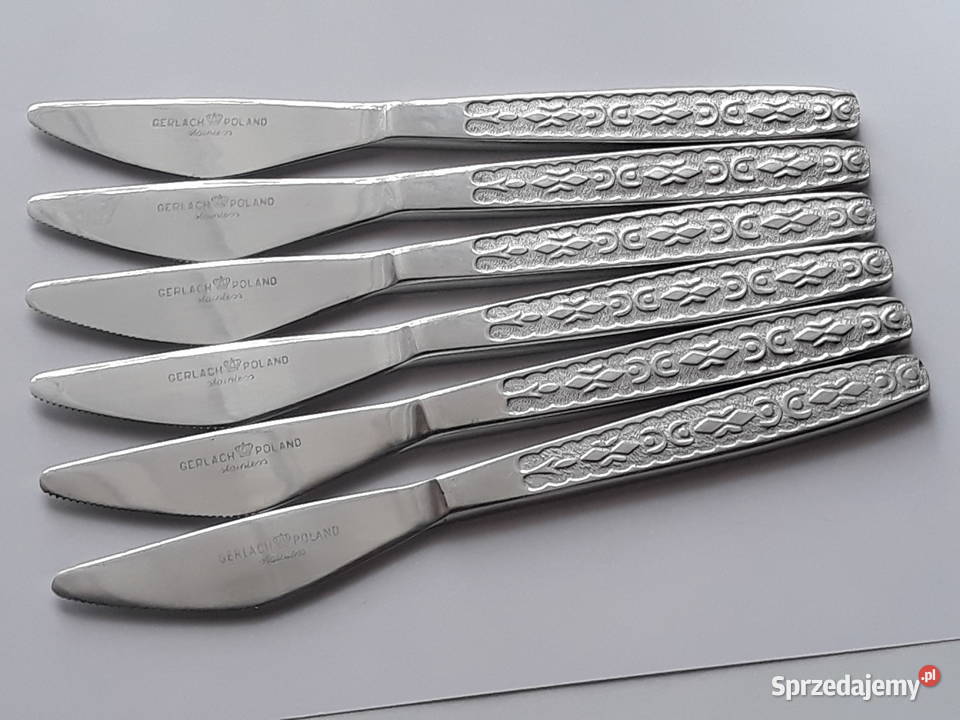 Noże obiadowe KASZUBSKI Gerlach sztućce PRL Dąbrowa Górnicza