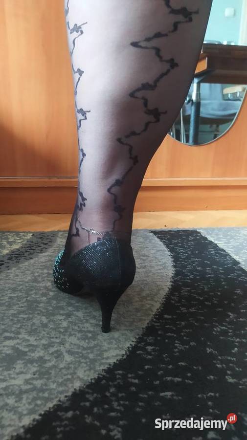 Boskie nowe czarne rajstopy ze wzorem Calzedonia Ostrów Wielkopolski