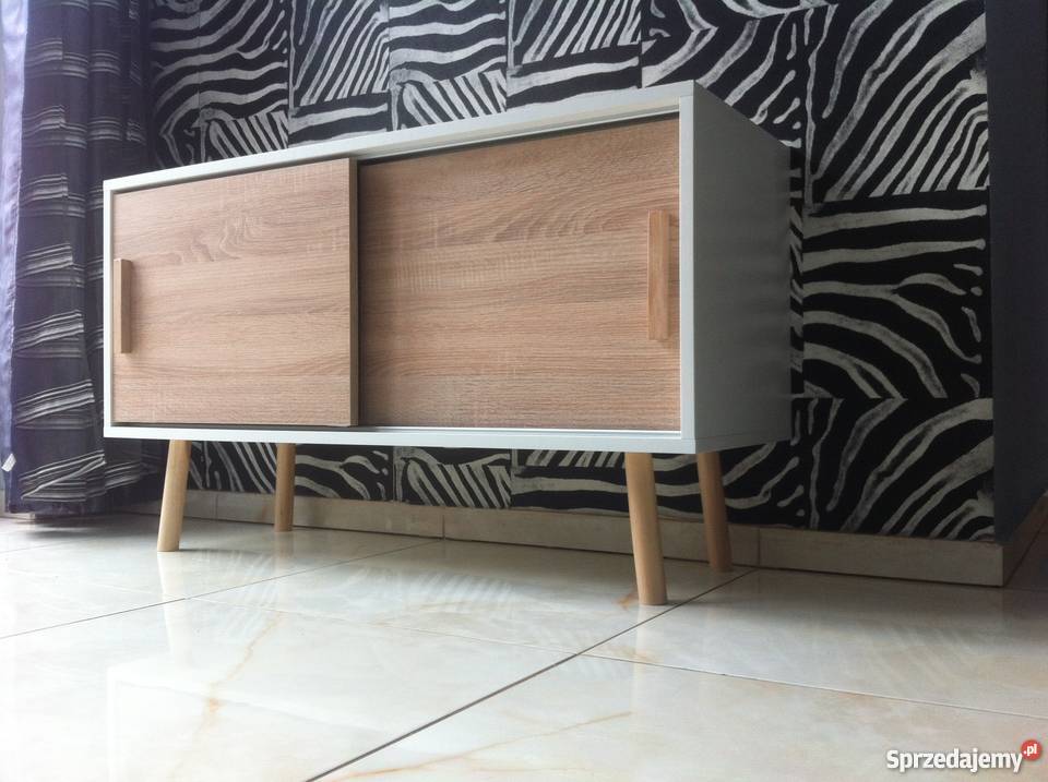 Szafka RTV retro dąb przesuwane fronty styl 40cm mazowieckie Warszawa sprzedam