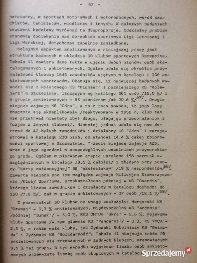 3091 Kultura Fizyczna Ludności Pomorza Szczecin