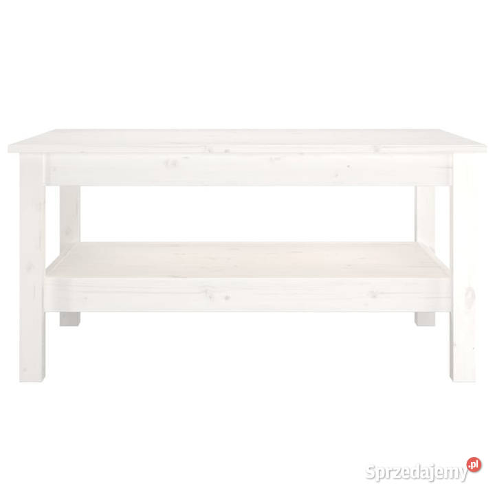 Stolik kawowy biały 80x50x40 lite drewno sosnowe