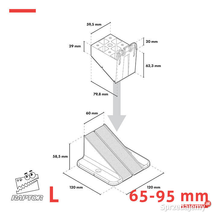 Wspornik tarasowy klinowy 6595 mm do legarów Kraków
