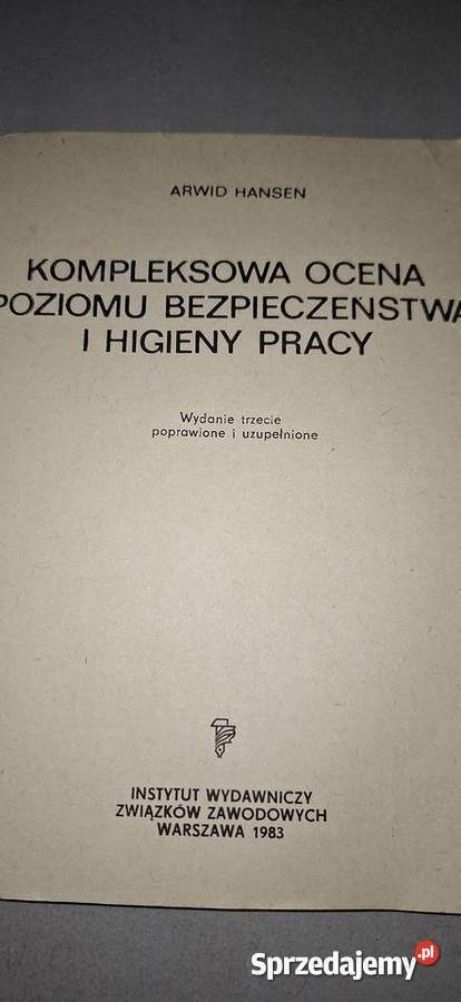 Kompleksowa ocena BHP 1983 Unikatowy Podręcznik Piła sprzedam