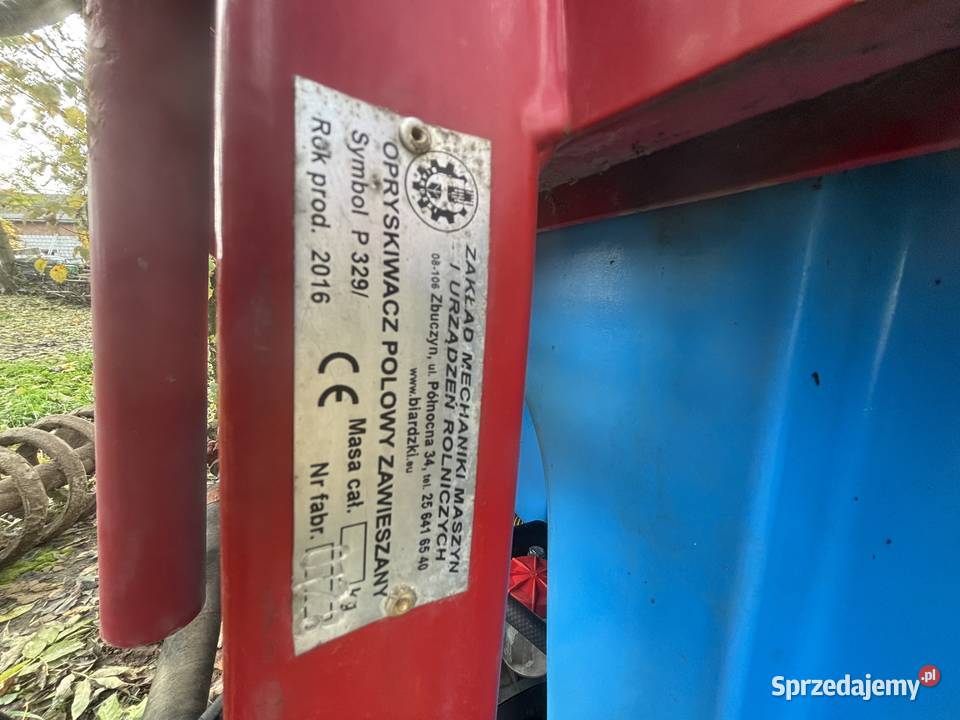 Opryskiwacz biardzki 1000l rozwadniacz lance Zawieszane Wysokie