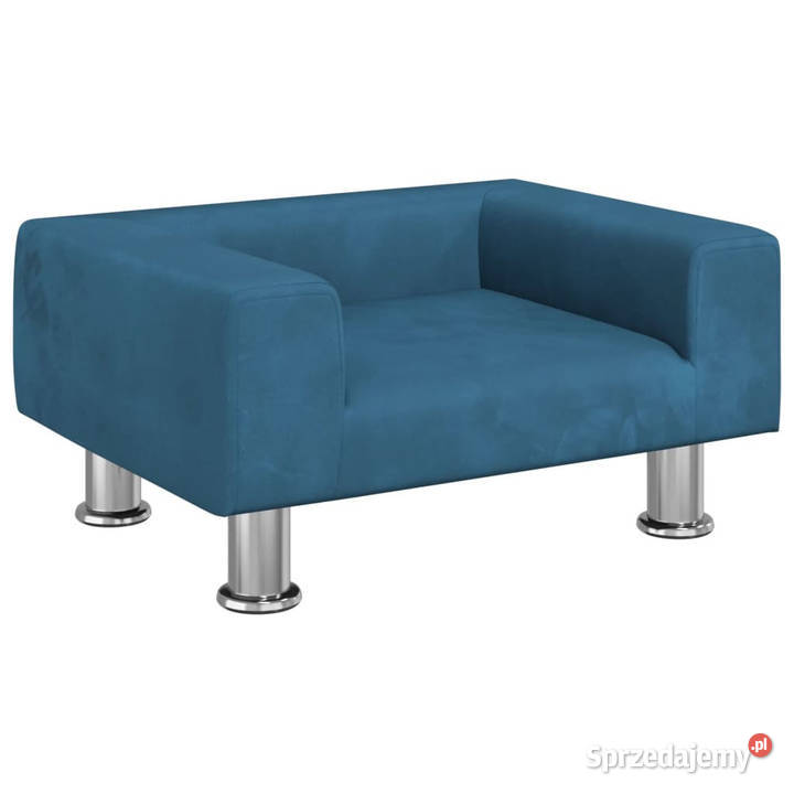 Sofa dzieci niebieska 50x40x265 aksamitna Meble Warszawa