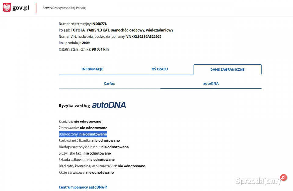 Toyota Yaris 13 Benzyna Zarejestrowany Elbląg