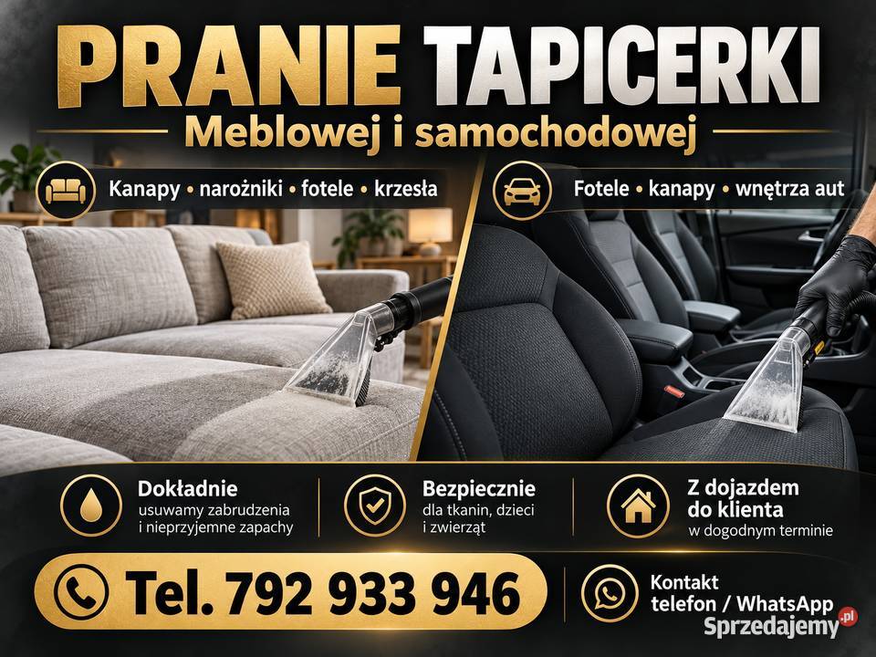PROFESJONALNE PRANIE TAPICERKI MEBLOWEJ I