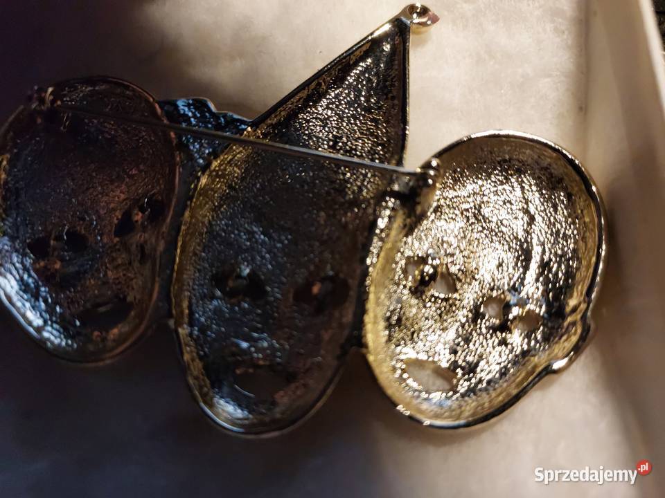 Duża broszka kolor złoty Nowa metal Wrocław