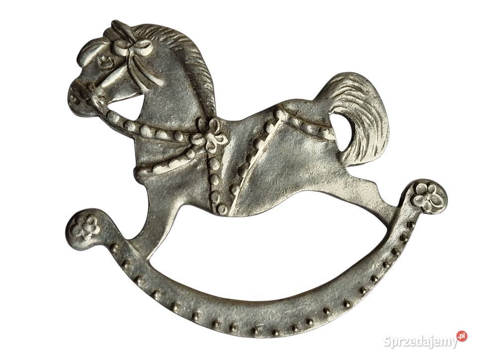 VINTAGE BROSZKA ARTYSTYCZNA SEAGULL PEWTER KOŃ Częstochowa