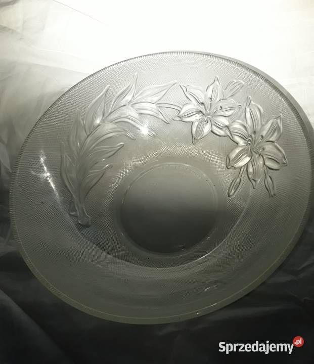 salaterka miska grube szkło kwiaty Indonezja Warszawa sprzedam