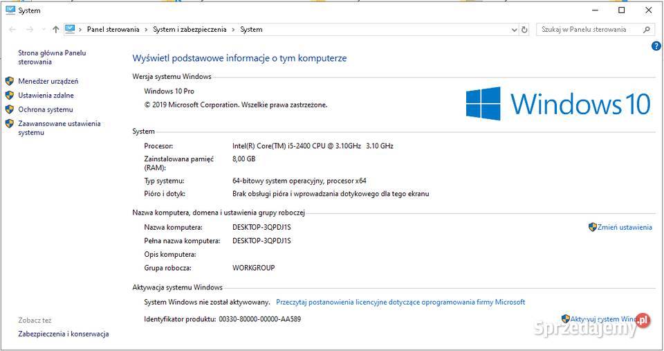 Komputer Dell i52400 4x31 GHz 8GB RAM DDR3 Klasy Core i5 Chojnów
