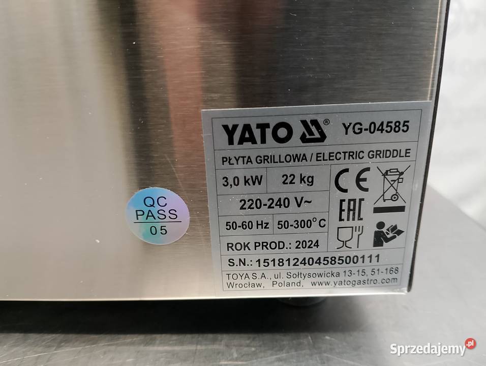 YG04585 ELEKTRYCZNA PŁYTA GRILLOWA GŁADKA 550MM Wrocław