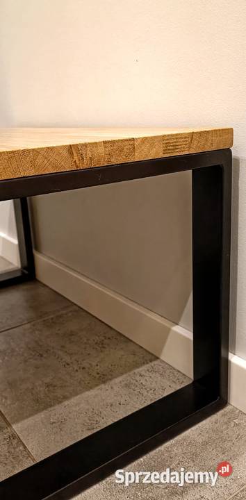 Stolik kawowy dębowy blat stalowe profileHand Stoły Kraków