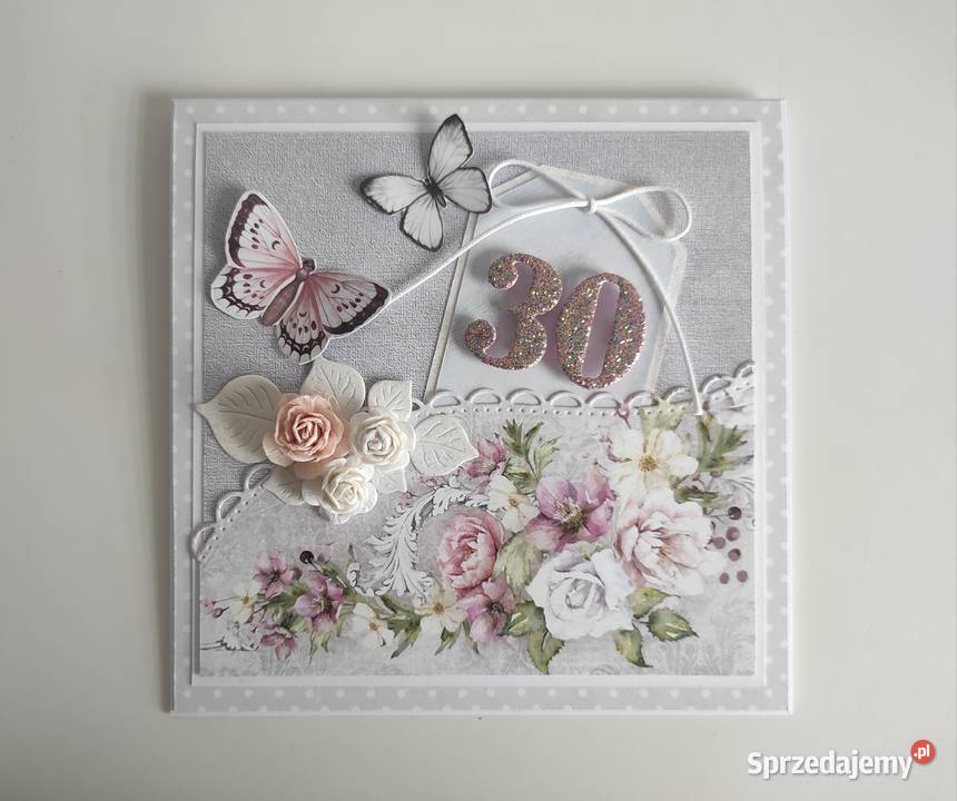 Kartka ręcznie robiona na urodziny 30 40 50 Łódź