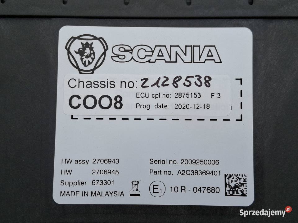 SCANIA R S MODUŁ KOORDYNATOR STEROWNIK C008 ciężarowe Bieleń