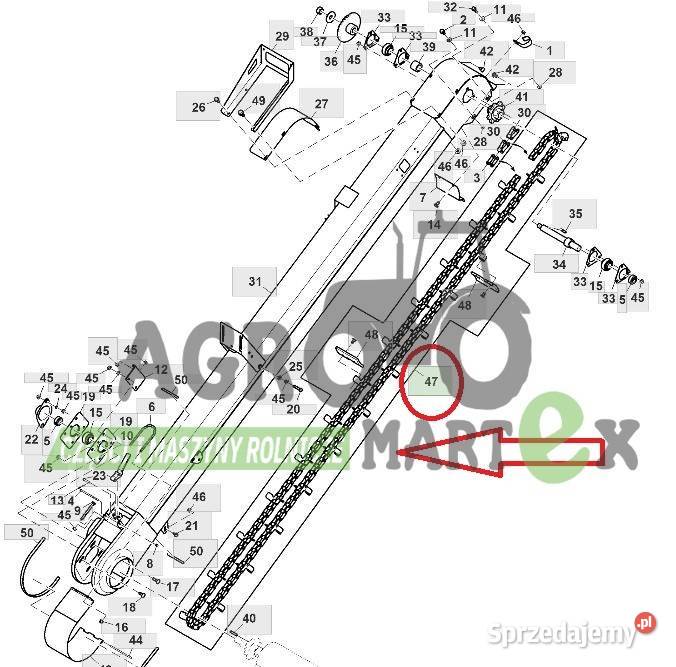 AZ101791 AZ63331 ŁAŃCUCH PODAJNIK KŁOSOWY JD John Deere dolnośląskie Wichrów sprzedam