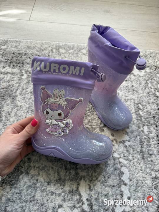 NOWE kalosze dziecięce KUROMI r25 brokatowe Szczecin sprzedam