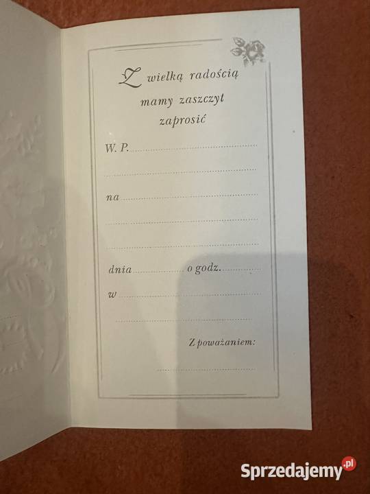 Zaproszenie karta z wzorem kwiatowym producent Zabrze sprzedam