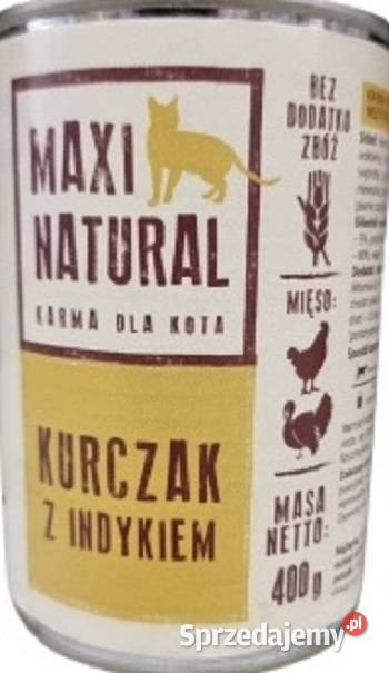 MAXI NATURAL Karma mokra dla kota bez zbóż Z KURCZAKIEM 400g