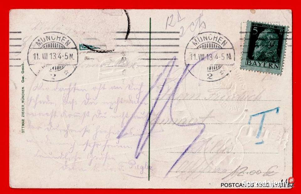 Pocztówka Piwo Kufel HB Gruss 1913 Wrocław