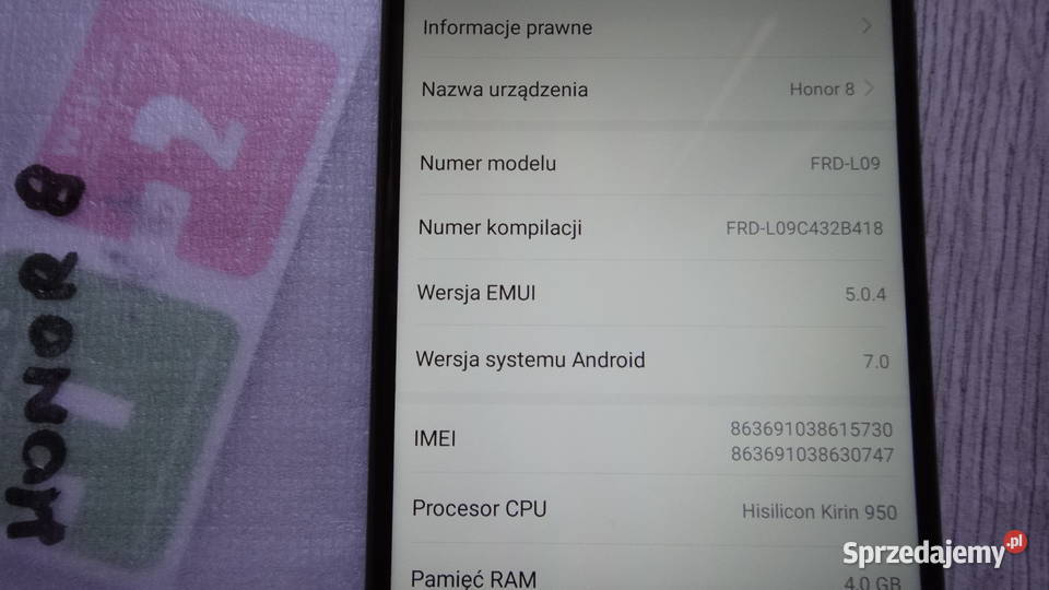 Honor 8 FRDL09 plus 32GbSD Kraków sprzedam