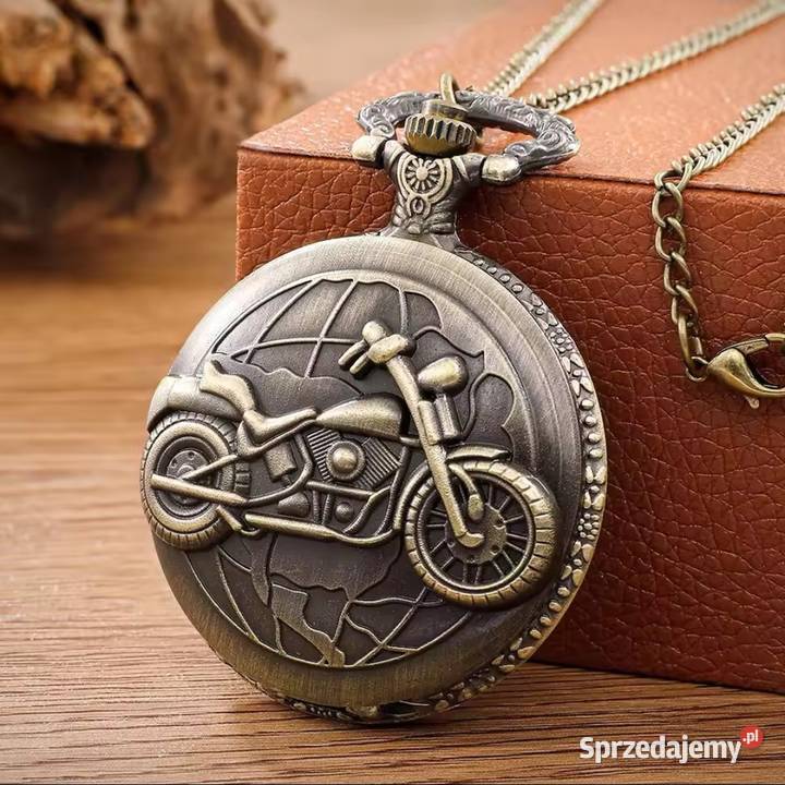 Retro motocykl kwarcowy zegarek kieszonkowy Nowy Świętów