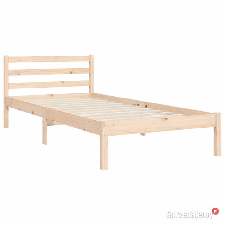 Rama łóżka z wezgłowiem lite drewno 90x200