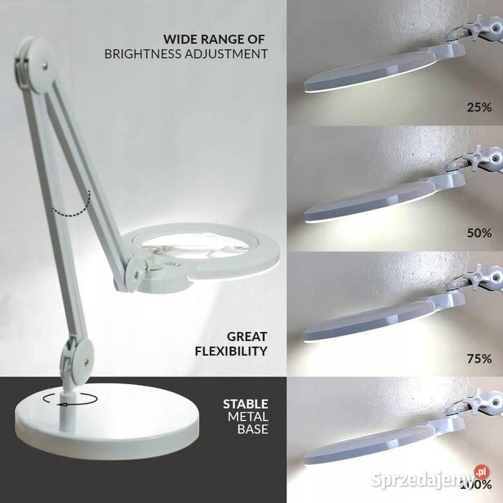Lampa z lupą LED 1600 lm 18 5D20D ramię 360 Myszyniec sprzedam