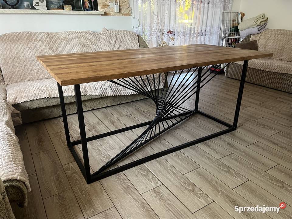 Stół Loftowy dębowy gr 3 konstrukcja stalowa Ostrzeszów sprzedam