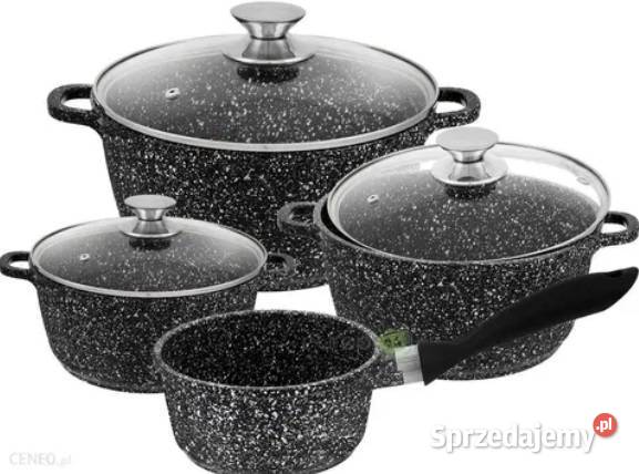 Garnki marmurkowe szare czarne Ostrów