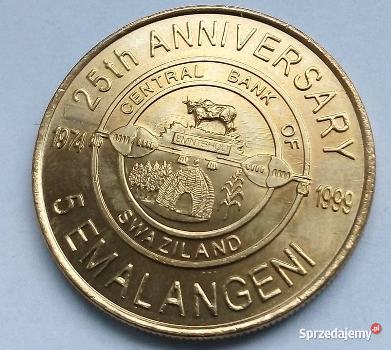 SWAZILAND5 EMALANGENI1999 r ROCZNICOWA ŁADNA Numizmatyka