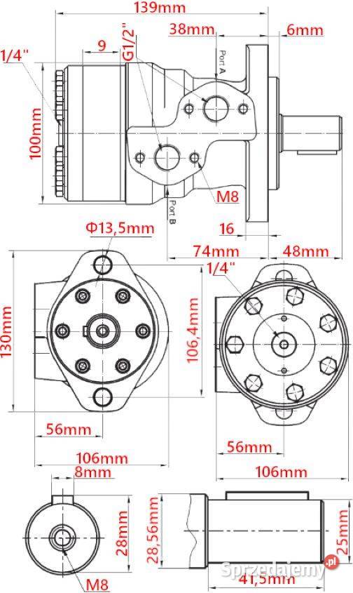 Silnik Hydrauliczny BMR SMR OMP 50 3 ALSG2 GR2 Rolnictwo kujawsko-pomorskie Solec Kujawski