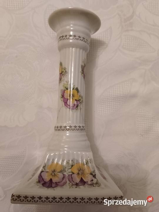ŚWIECZNIK porcelanowy w kształcie kolumny z PRL sprzedam