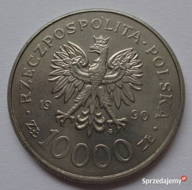 Moneta Solidarność 10000 1990 mazowieckie Warszawa