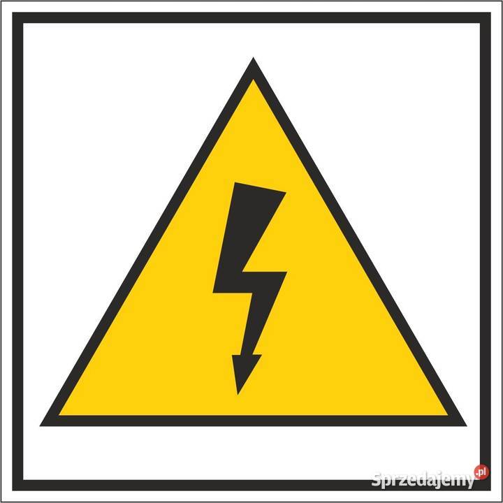 Naklejka ostrzegawcza uwaga piorun 90 x 90 mm Kamionna