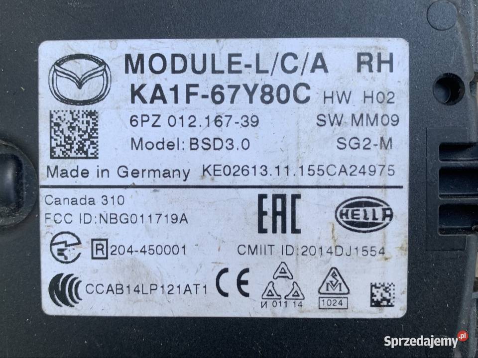 KA1F67Y80C Moduł LCA prawy pasa ruchu Mazda cx5 zachodniopomorskie Szczecin