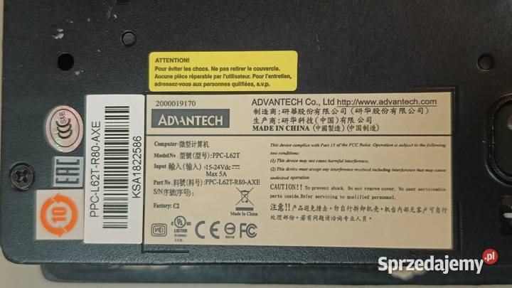 Advantech PPC L62T R80 axe Touch Panel HMI PC 65 mazowieckie Nowy Dwór Mazowiecki